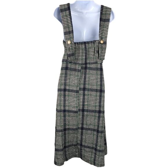 Madison Young Dress Glen Check Plaid Print Midi Jumper Women's M Dark Academia - Picture 2 of 11